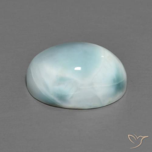 Larimar céu azul claro Natural 7.68ct, oval, Opaco
