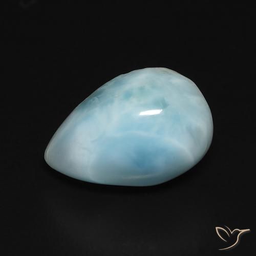 3.28ct Natural Azul claro verde Larimar, Formato de pêra, Opaco