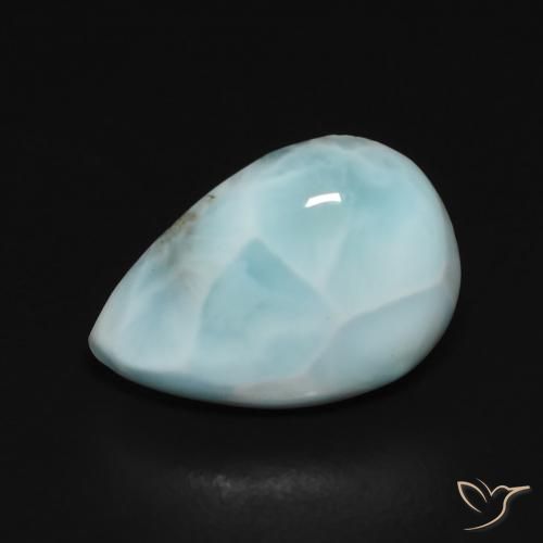 2.74ct Natural Azul verde Larimar, Formato de pêra, Opaco