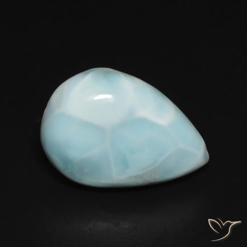 Larimar Azul verde Natural 2.74ct, Formato de pêra, Opaco