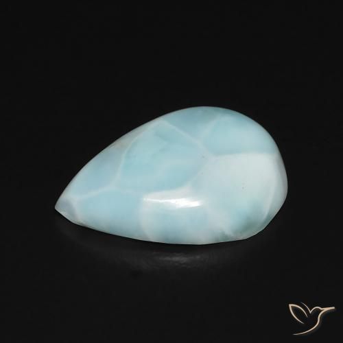 Larimar Azul verde Natural 2.74ct, Formato de pêra, Opaco