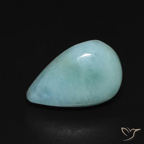 Larimar Buish Green Natural 2.45ct, Formato de pêra, Opaco