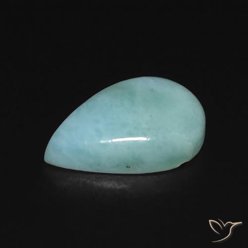 Larimar Buish Green Natural 2.45ct, Formato de pêra, Opaco