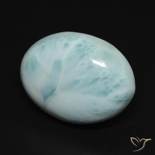 Larimar Azul Esverdeado Claro Natural 14.08ct, oval, Opaco