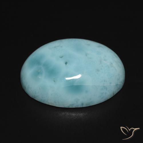 Larimar céu azul claro Natural 17.70ct, oval, Opaco