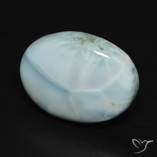 Larimar Bebê azul Natural 15.73ct, oval, Opaco