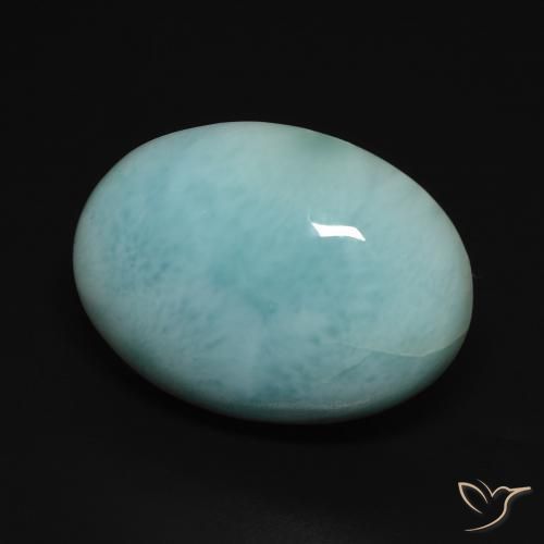 Larimar Azul Esverdeado Claro Natural 15.76ct, oval, Opaco
