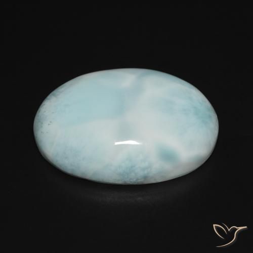 Larimar Espuma do Mar Azul Natural 15.32ct, oval, Opaco