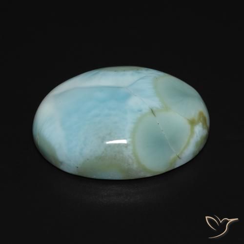 Larimar Azul Esverdeado Claro Natural 15.77ct, oval, Opaco