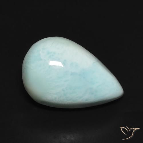 Larimar Azul verde Natural 2.93ct, Formato de pêra, Opaco