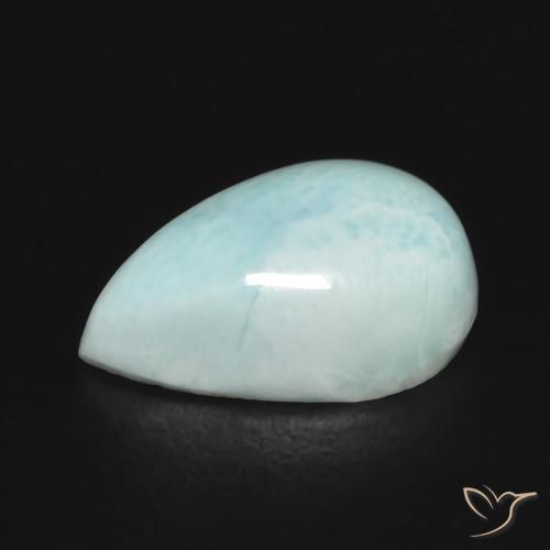 Larimar Azul verde Natural 2.93ct, Formato de pêra, Opaco