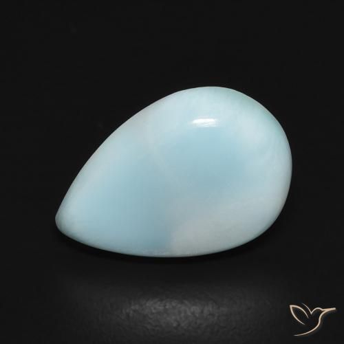 Larimar Azul verde Natural 2.60ct, Formato de pêra, Opaco