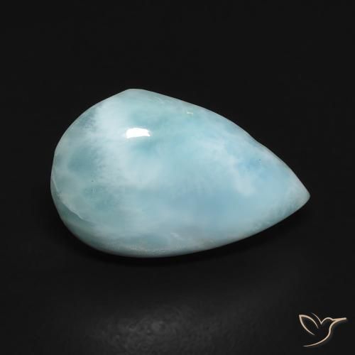 Larimar céu azul claro Natural 2.17ct, Formato de pêra, Opaco