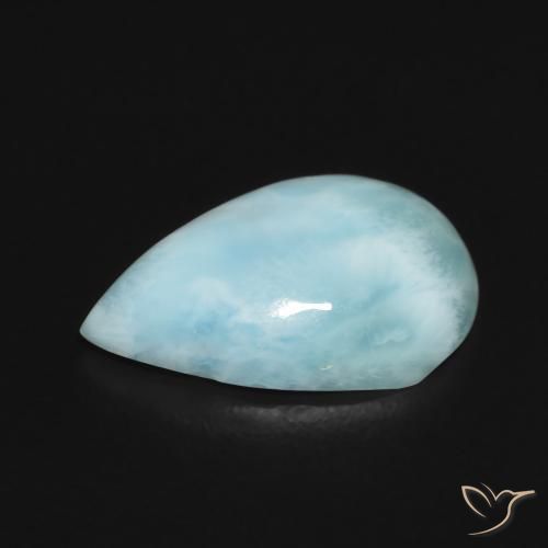 Larimar céu azul claro Natural 2.17ct, Formato de pêra, Opaco