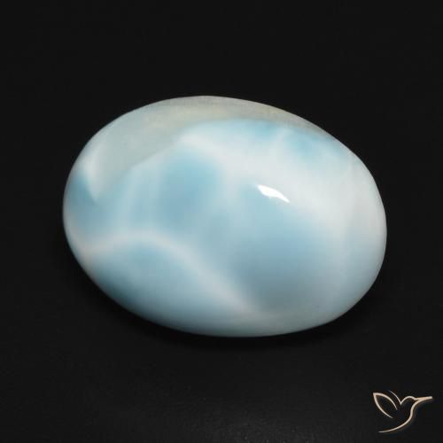 Larimar Azul Esverdeado Claro Natural 6.61ct, oval, Opaco