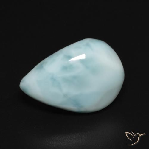 3.64ct Natural Azul Esverdeado Claro Larimar, Formato de pêra, Opaco