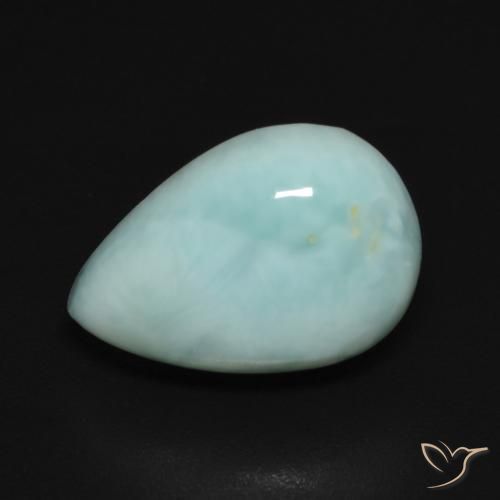 3.74ct Natural Azul Esverdeado Claro Larimar, Formato de pêra, Opaco