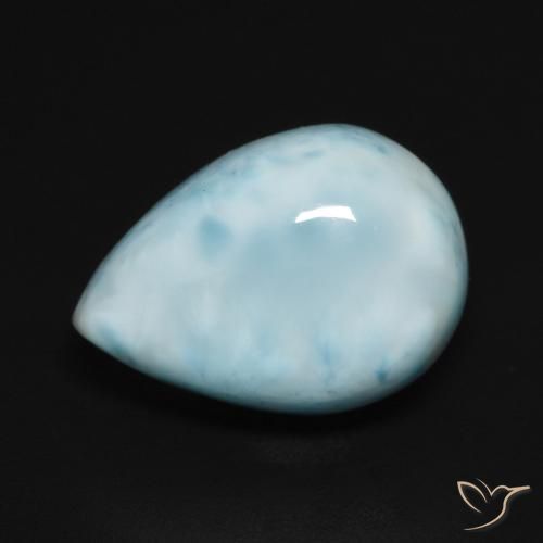 6.36ct Natural Azul Esverdeado Claro Larimar, Formato de pêra, Opaco