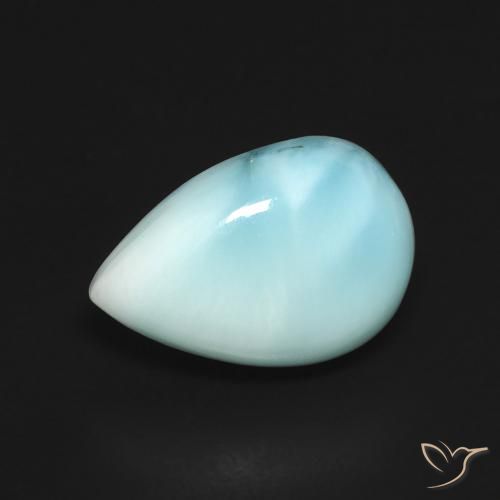2.83ct Natural Azul Esverdeado Claro Larimar, Formato de pêra, Opaco