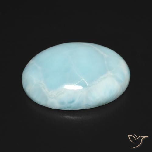 Larimar Azul Esverdeado Claro Natural 14.16ct, oval, Opaco