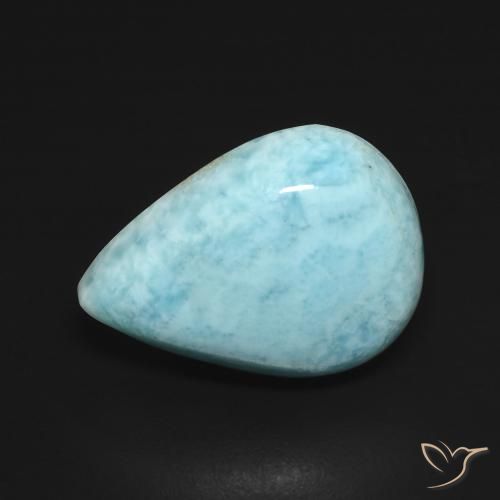 7.02ct Natural Azul verde Larimar, Formato de pêra, Opaco