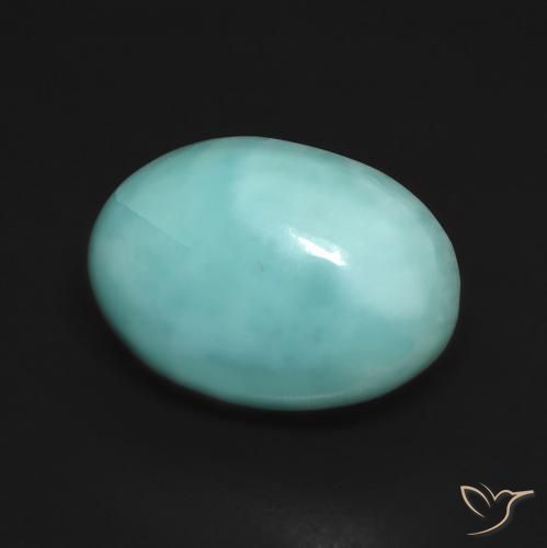Larimar Azul claro verde Natural 6.76ct, oval, Opaco