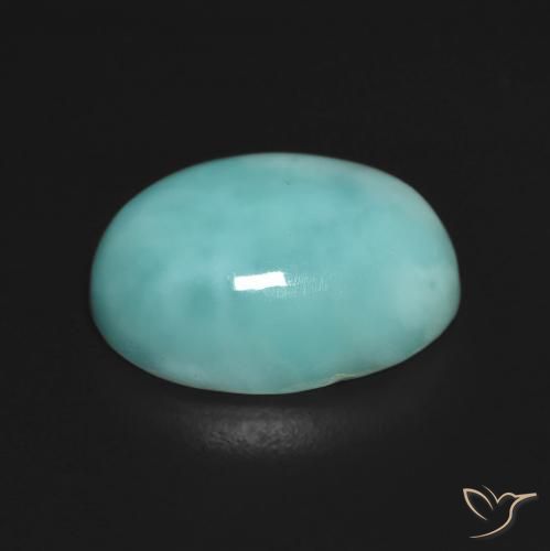 Larimar Azul claro verde Natural 6.76ct, oval, Opaco