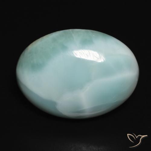 13.77ct Natural Azul Esverdeado Claro Larimar, oval, Opaco