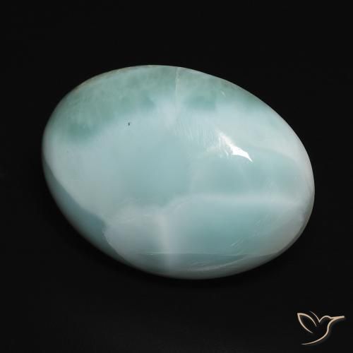 Larimar Azul Esverdeado Claro Natural 13.77ct, oval, Opaco