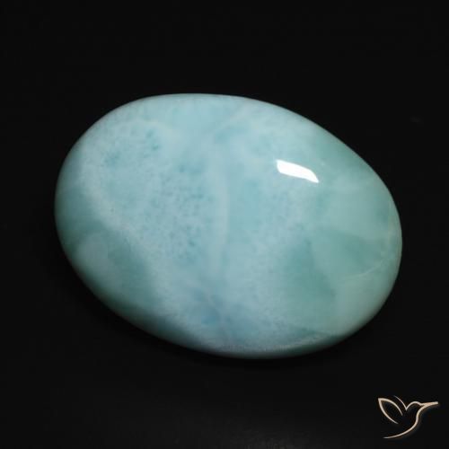 Larimar Azul Esverdeado Claro Natural 13.46ct, oval, Opaco