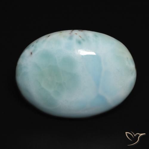 14.11ct Natural Azul Esverdeado Claro Larimar, oval, Opaco