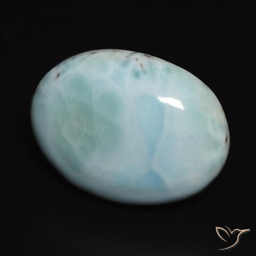 Larimar Azul Esverdeado Claro Natural 14.11ct, oval, Opaco