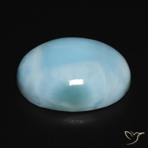 Larimar Azul claro verde Natural 17.89ct, oval, Opaco