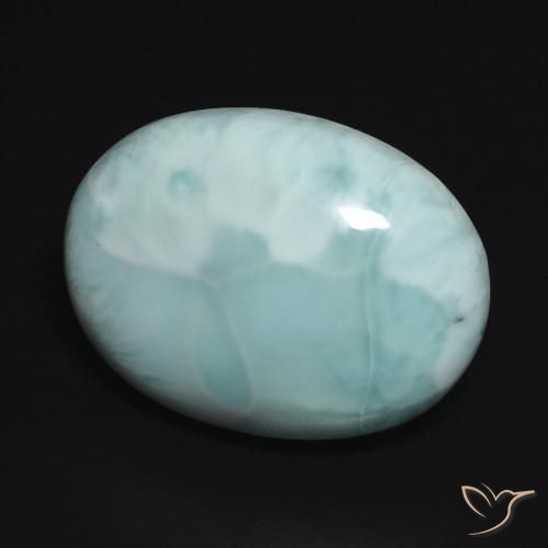 Larimar Azul Esverdeado Claro Natural 15.28ct, oval, Opaco