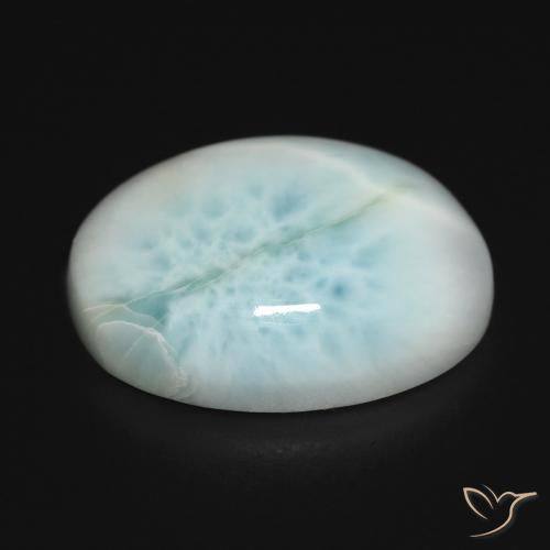 Larimar Azul Esverdeado Claro Natural 16.21ct, oval, Opaco