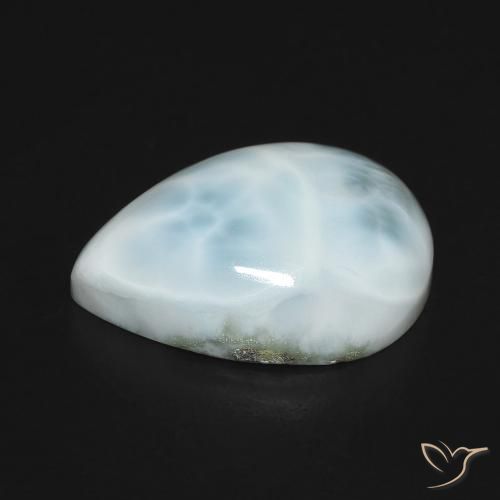 Larimar Azul verde Natural 7.88ct, Formato de pêra, Opaco