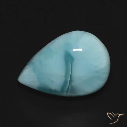 4.90ct Natural Azul verde Larimar, Formato de pêra, Opaco