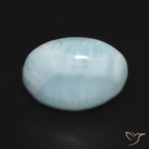 5.29ct Natural Azul Esverdeado Claro Larimar, oval, Opaco