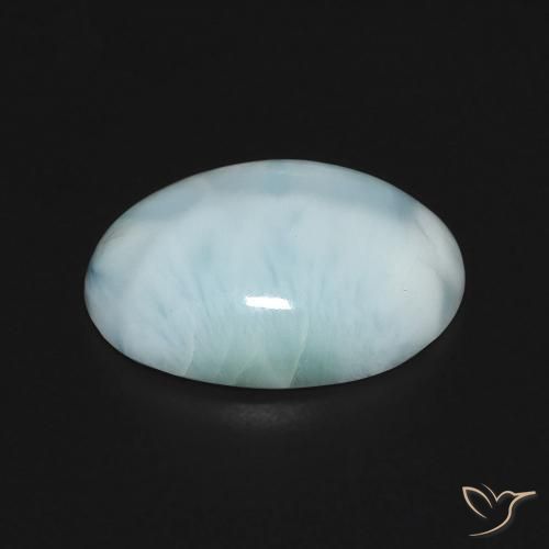Larimar Azul Esverdeado Claro Natural 5.29ct, oval, Opaco