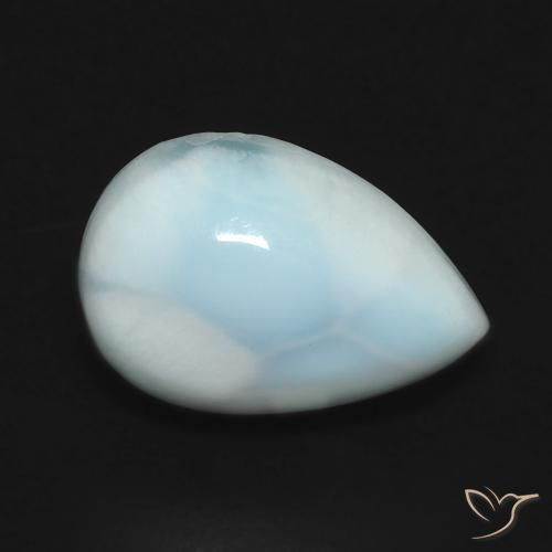 3.61ct Natural Azul verde Larimar, Formato de pêra, Opaco