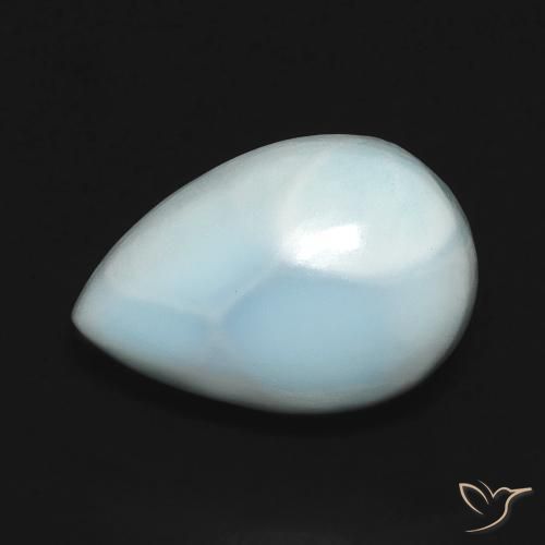 Larimar Azul verde Natural 3.61ct, Formato de pêra, Opaco