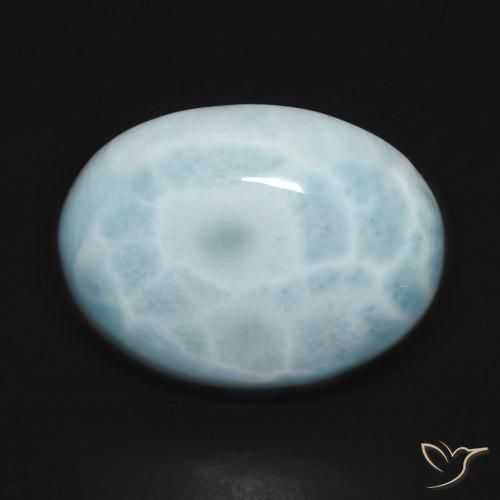 16.42ct Natural Azul Esverdeado Claro Larimar, oval, Opaco