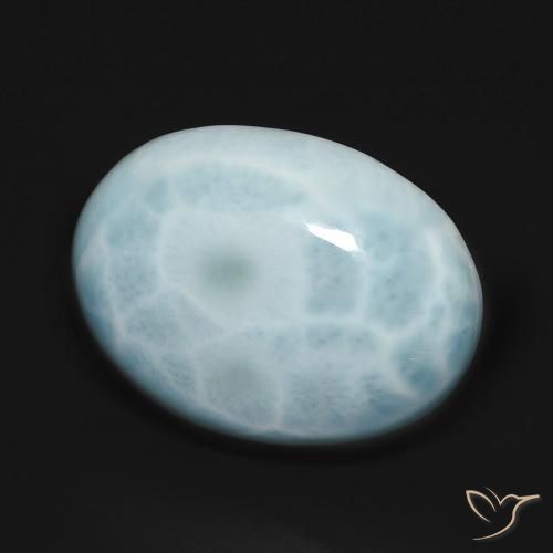 Larimar Azul Esverdeado Claro Natural 16.42ct, oval, Opaco