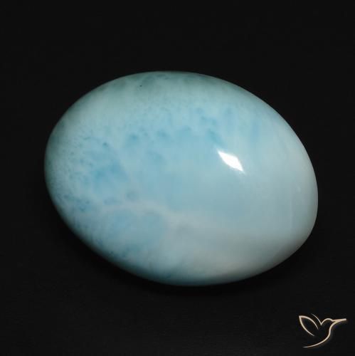 Larimar Azul Esverdeado Claro Natural 12.29ct, oval, Opaco