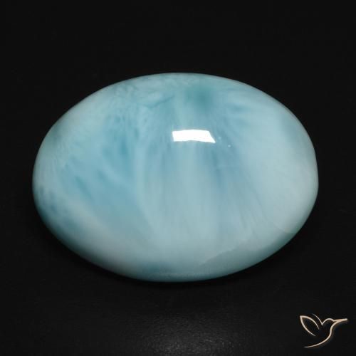 10.72ct Natural Azul Esverdeado Claro Larimar, oval, Opaco