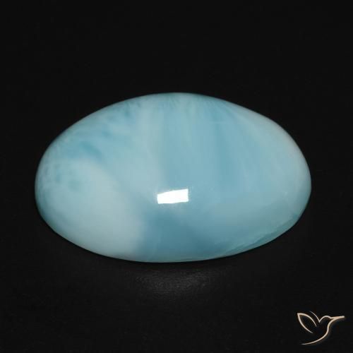 Larimar Azul Esverdeado Claro Natural 10.72ct, oval, Opaco