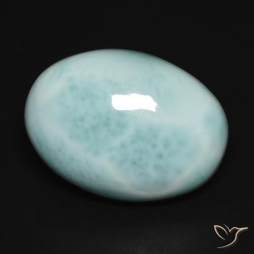 Larimar Azul Esverdeado Claro Natural 11.86ct, oval, Opaco