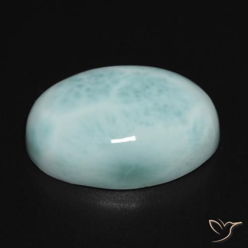 Larimar Azul Esverdeado Claro Natural 11.86ct, oval, Opaco