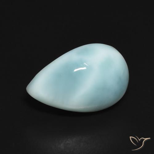 2.77ct Natural Azul Esverdeado Claro Larimar, Formato de pêra, Opaco
