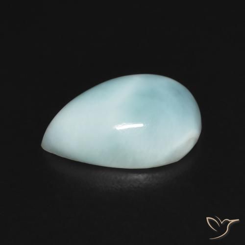 Larimar Azul Esverdeado Claro Natural 2.77ct, Formato de pêra, Opaco